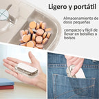 Pastillero Cortador Portátil 4 en 1 con Corte 1/2, 1/3 y 1/4