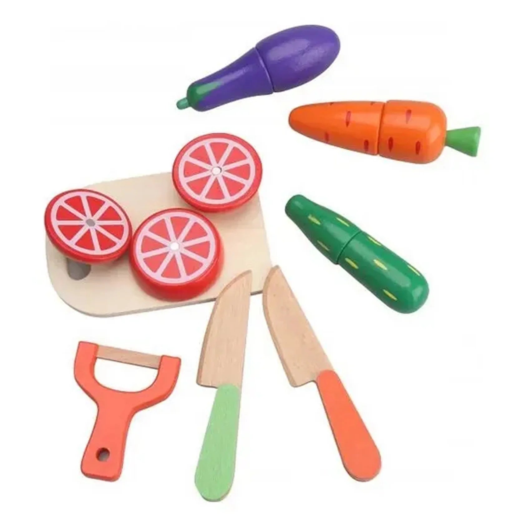 Set de Vegetales de Madera para Cortar – Juego Didáctico Infantil